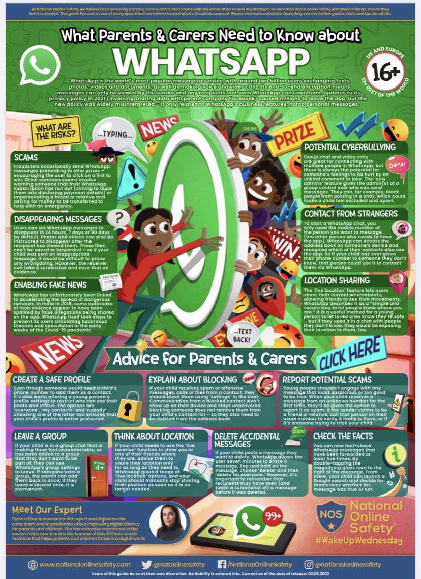 valleygardensnt's tweet photo. WhatsApp - A parents guide from @natonlinesafety #vgmsonlinesafety #vgmsantibullying #vgmspshe #vgmscomputing
#ChildSafetyWeek https://t.co/5mW6iBe5tw