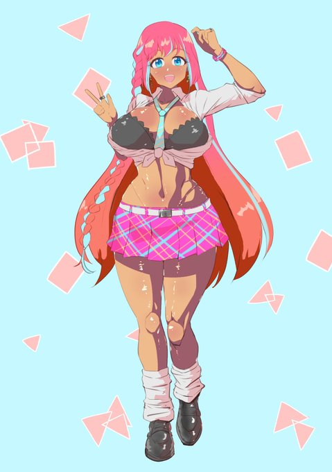 アメスク絵を描いたときは褐色差分も用意しなければ無作法というもの… 