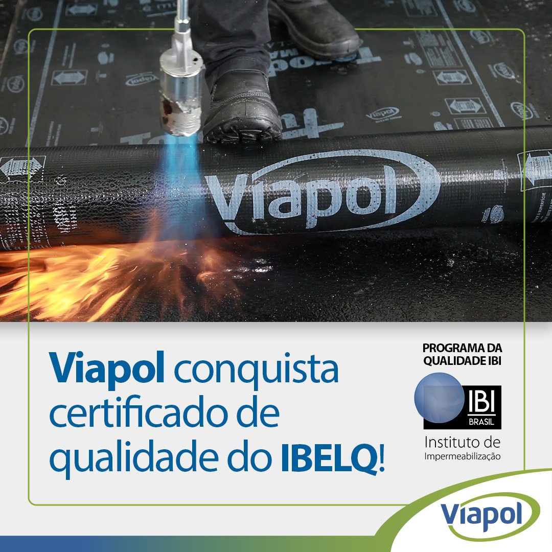 viapol_social's tweet photo. 👉 NOVIDADE: Nossas mantas asfálticas da linha #Torodin conquistaram o certificado do “Programa de Qualidade de Produtos para impermeabilização IBI (PQ-IBI)”, do #IBELQ!
Saiba mais sobre a certificação em: https://t.co/GSQmv1lxEV https://t.co/f1LRYuQMvD