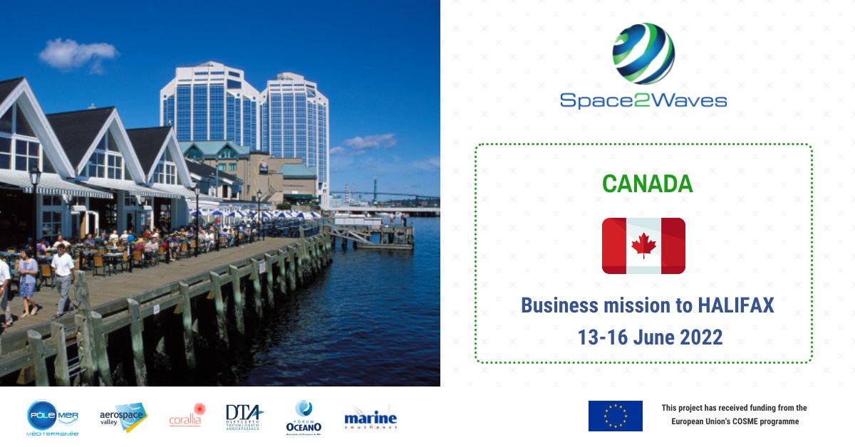 Our 3rd &amp; final international mission, organized by <a href="/AerospaceValley/">Aerospace Valley - Inactif</a> will take place in #Halifax June 13th - 16th. Our <a href="/Space2Waves/">Space2Waves</a> delegation will participate in the #H202022 Conference organized by @OceanTechNS #Canada
A great opportunity to introduce the <a href="/Space2Waves/">Space2Waves</a> community