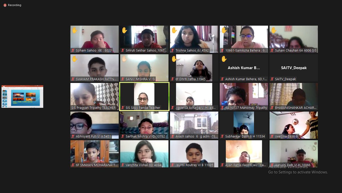 SAI_Edu_In's tweet photo. Morning Session: Word Fight
As we dive into Day 3 of E-Summer Fiesta 3.0, SAIoneers of Class II & Class VI are seen proactively participating in a mirthful ‘Word Fight’ sessions led by Ms. Snigdha Dash & Ms. Pragnya Tripathy respectively on June 6, 2022.
#WordFight
#Creativity https://t.co/HW2xHhENuU
