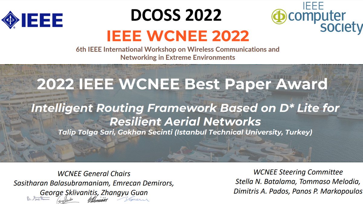Bilgisayar Mühendisliği Bölümü Arş. Gör. Tolga Sarı ve öğretim üyemiz Dr. Gökhan Seçinti'nin "Intelligent Routing Framework Based on D* Lite for Resilient Aerial Networks" başlıklı çalışması IEEE WCNEE 2022'de en iyi bildiri ödülüne layık görüldü. 👏 

bbf.itu.edu.tr/haberdetay/202…