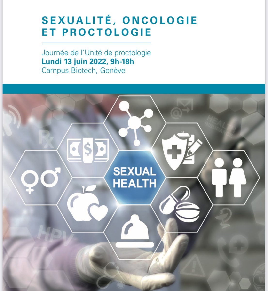 L’unité de #proctologie des #HUG organise son symposium annuel sur la sexualité, oncologie et proctologie, qui aura lieu le 13 juin au Campus Biotech, à Genève.
N’oubliez pas de vous inscrire 👉 services.hug.ch/fr/evenement/j…