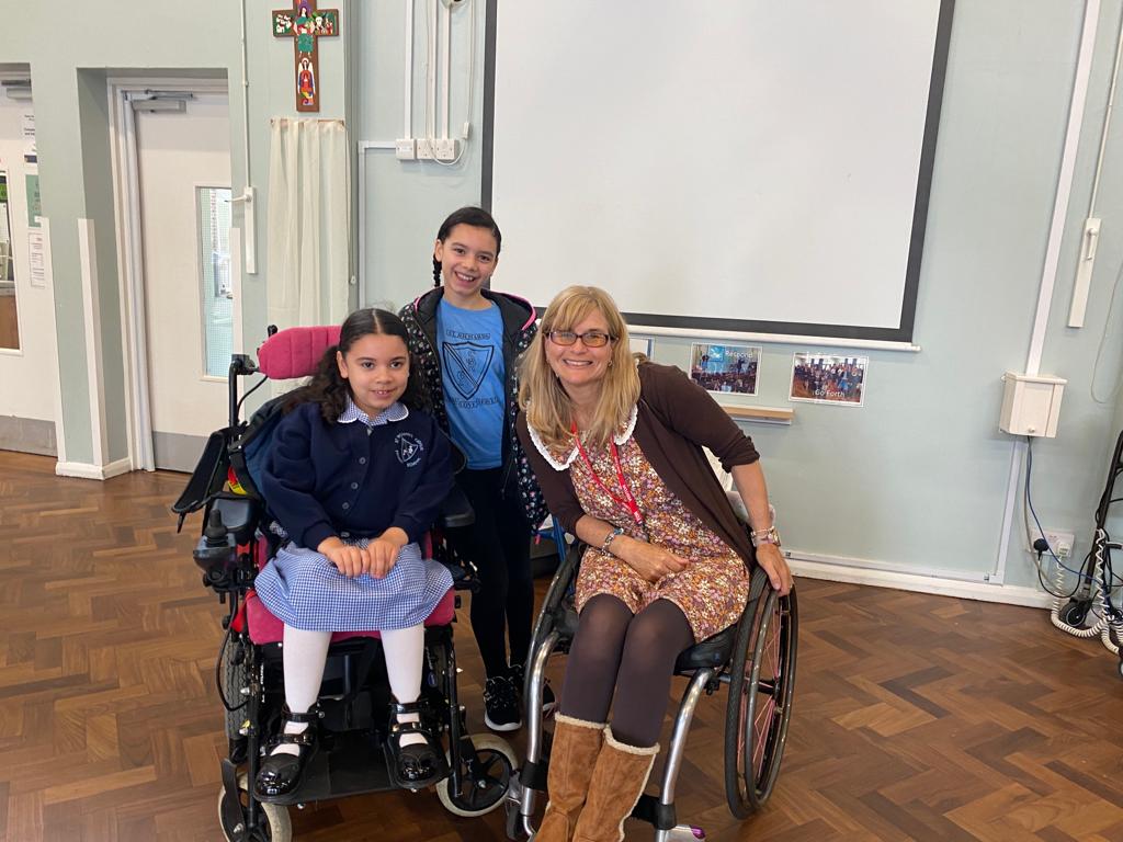 Thank you <a href="/AmandaWorne/">Lifeonpinkwheels</a> for an inspiring assembly about your life. A great start to our Equality and Diversity Week. ❤️🧡💛💚💙💜