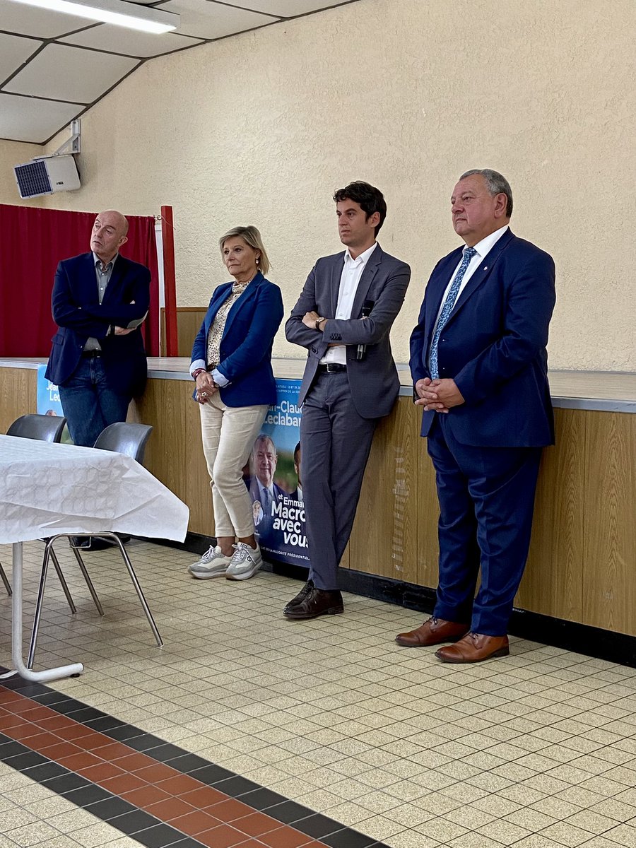 RE_Somme80's tweet photo. ✅ Beaucoup de monde à Jumel aujourd’hui  pour accueillir Gabriel Attal venu soutenir Jean Claude Leclabart et l’ensemble des candidats de la majorité présidentielle pour les #legislatives2022!

#MajoritéPrésidentielle 
#legislatives2022 
#somme￼￼
#AvecVous https://t.co/4JnyHMAHI5