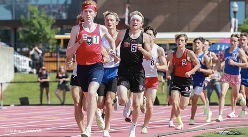 Congratulations to Ian Deeter, SPH Junior, for placing 14th in the 1600m run this weekend at the OHSAA State Track Meet! Ian can be seen pictured wearing #9.