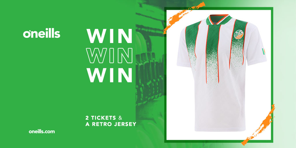 We've got some tickets and jerseys to win!🎟️
⁣⁣
Win a pair of tickets to the Ireland game this Wednesday night Vs Ukraine and a retro Ireland jersey of your choice⚽
⁣⁣
To win:
Like &amp; RT this post. ⁣⁣
FOLLOW O'Neills Sportswear. ⁣⁣
⁣⁣
Best of luck! ☘️⁣⁣
T's and C's.
