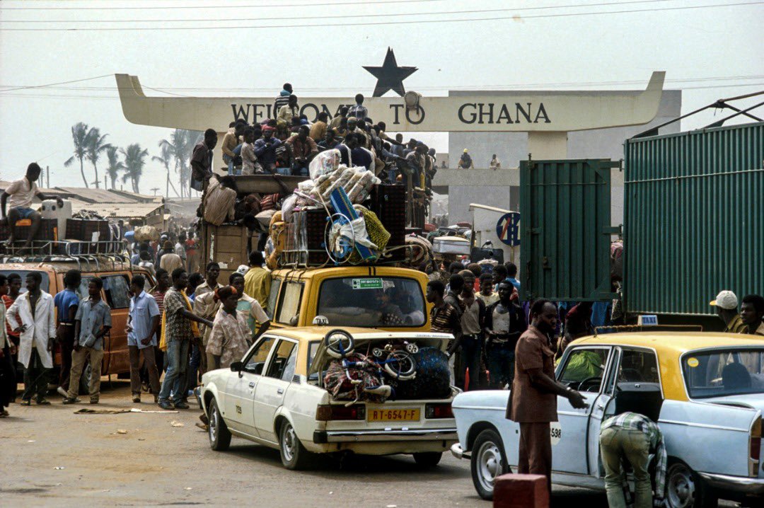 JoewackleGh's tweet photo. i'm urgently looking to speak with older citizens (Ghanaian, Nigerians and other West Africans) who were in Nigeria in 1983 at the time of the mass exodus of foreign nationals by Shehu Shagari's order; also known as the Ghana Must Go incident 

dm me if you can assist and retweet https://t.co/gj4hqe72A0