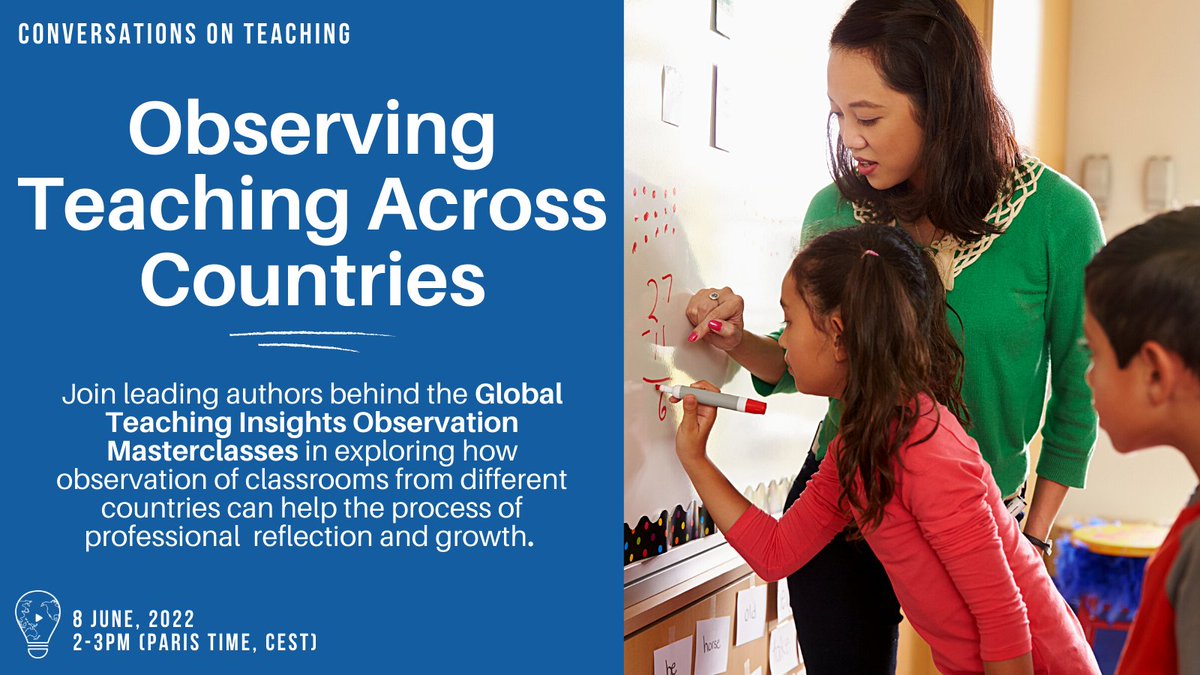 📽️JOIN US: Conversations on Teaching- Observing Teaching Across Countries

Hear from the authors of the #GlobalTeachingInsights Observation Masterclasses👩‍🏫👨‍🏫🧑‍🏫

📅🕑 June 8 at 14:00 Paris time

Register now 👉bit.ly/3GHEF8G