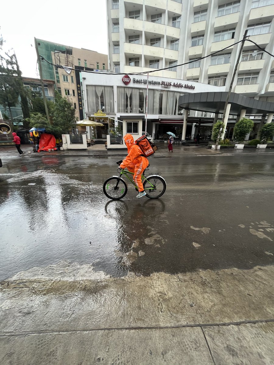 Rain is here. New outfit for our bikers!