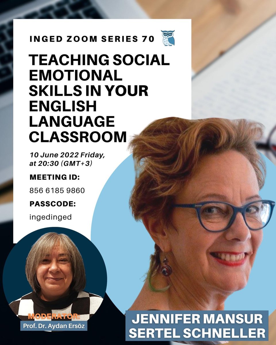 ELTNetwork's tweet photo. Mark your calendars! The new INGED ZOOM SERIES is coming this Friday, 10.06.2022
Invite Link: https://t.co/2IJBZNgbwL
This session will be in English
#inged #ingedturkey #elt #education #languageteaching #socialemotionalskills #languageclassroom https://t.co/l4678UgFgL