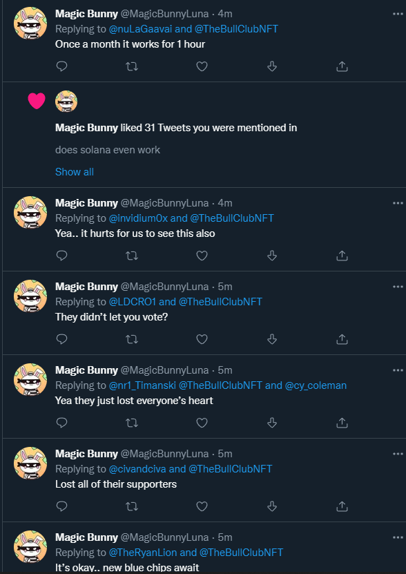 tzm_ww's tweet photo. @MagicBunnyLuna @TheBullClubNFT If this is your marketing strategy to publicize your upcoming project, good luck. Try touching some grass big man. https://t.co/Qve2T1zo0w