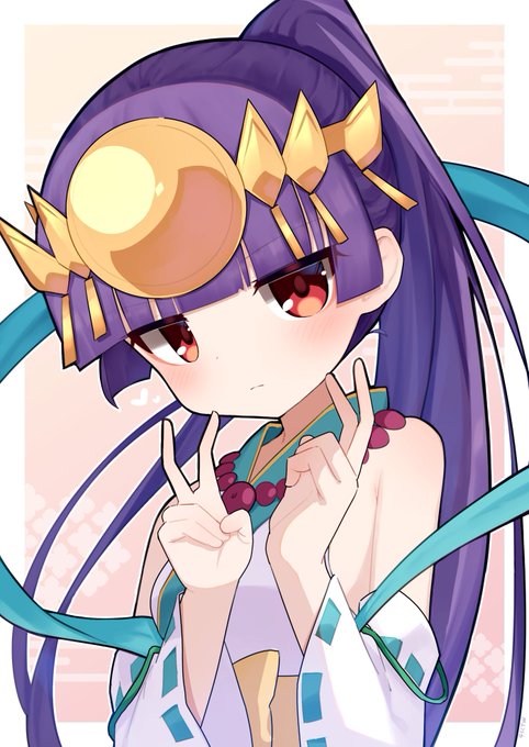 ダブルピースツクヨミちゃん描いた～
#パズドラ #パズドライラスト 