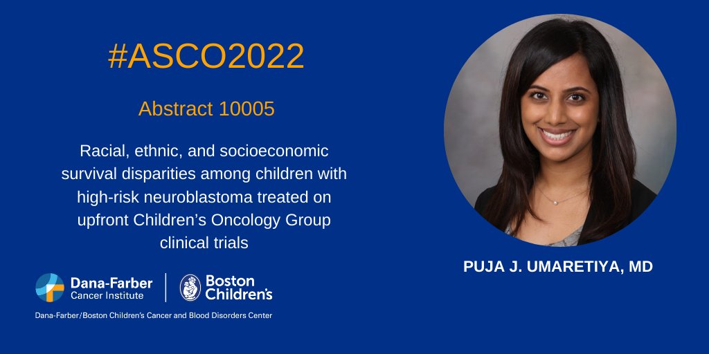 Today at #ASCO22: Race, ethnicity, and poverty linked to worse outcomes in children with #neuroblastoma, despite being enrolled in clinical trials. <a href="/PujaUmaretiya/">PujaUmaretiya</a> of <a href="/DFBC_PedCare/">Dana-Farber/Boston Children's</a> presenting at 5:24pm ET in the Pediatric Oncology Oral Abstract Session 
➡️ ms.spr.ly/6013bwBTS