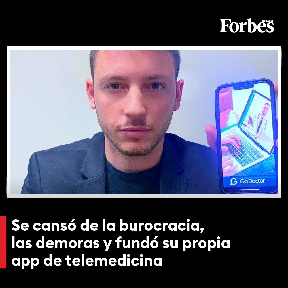 forbesecuador's tweet photo. Matías Massotti es la mente maestra detrás de #GoDoctor, una plataforma que conecta de forma virtual al médico con el paciente en una videoconsulta, con profesionales de todas las especialidades. 📱

https://t.co/pSbDelGPOS https://t.co/5aWvCctSse
