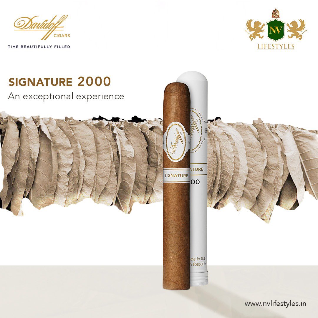 Timeless corona format and a slightly wider gauge giving you an exceptional experience. A clean, balanced flavors of wood, Davidoff Signature 2000 offers you all this and more.

Call +91-7065002004 or visit  nvlifestyles.in to know more.
#nvlifestyles