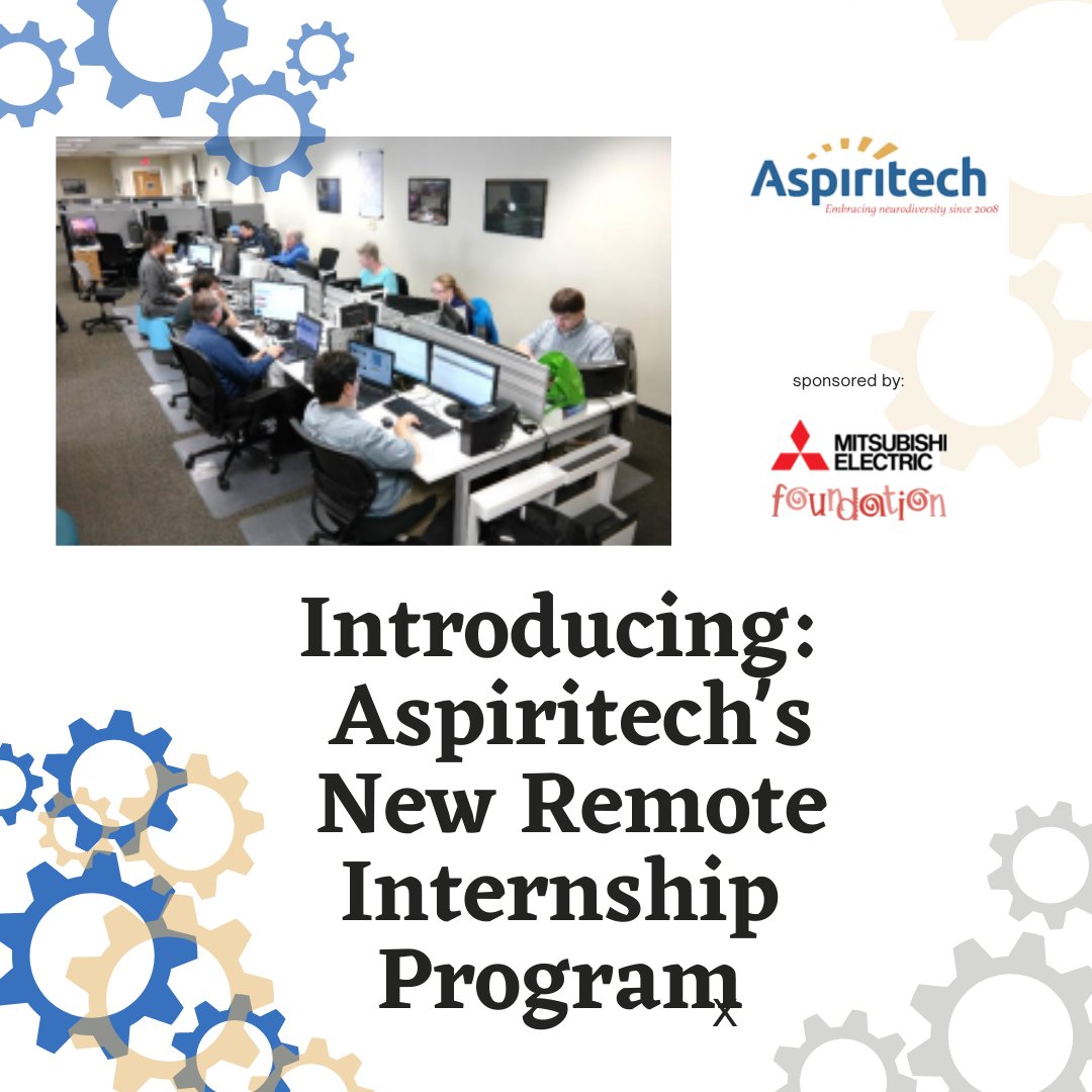 Aspiritech's tweet image. Introducing Aspiritech's new  Remote Internship Program! Thanks to a generous grant from the Mitsubishi Electric America Foundation (#MEAF), Aspiritech expanded its training and employment model for youth with autism. Apply here: aspiritech.org/blog/aspiritec…

#MPWRpossible