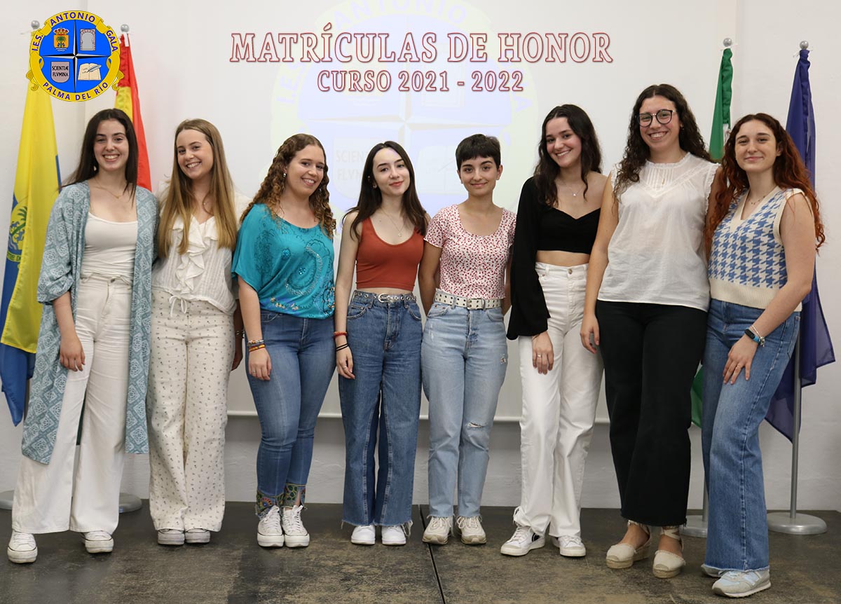 Hay una nueva noticia (MATRÍCULAS DE HONOR DEL CURSO 21 - 22) en la web del IES Antonio Gala
