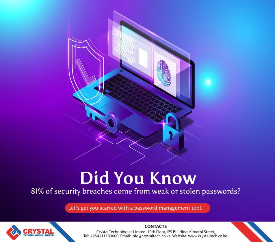 CrystalTechKe's tweet image. Research shows that 81% of security breaches come from weak or stolen passwords. Read on  how you can protect your passwords &amp;gt;&amp;gt; linkedin.com/feed/update/ur…

+254111 180 000 / support@crystaltech.co.ke

crystaltech.co.ke
#passwordmanager #passwordboss #cyberattack #cybersecurity