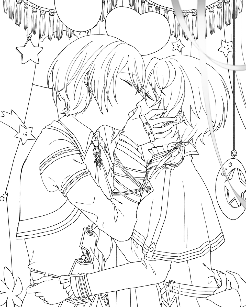 #皆さん線画と塗った後を見せてください 
便乗…! 