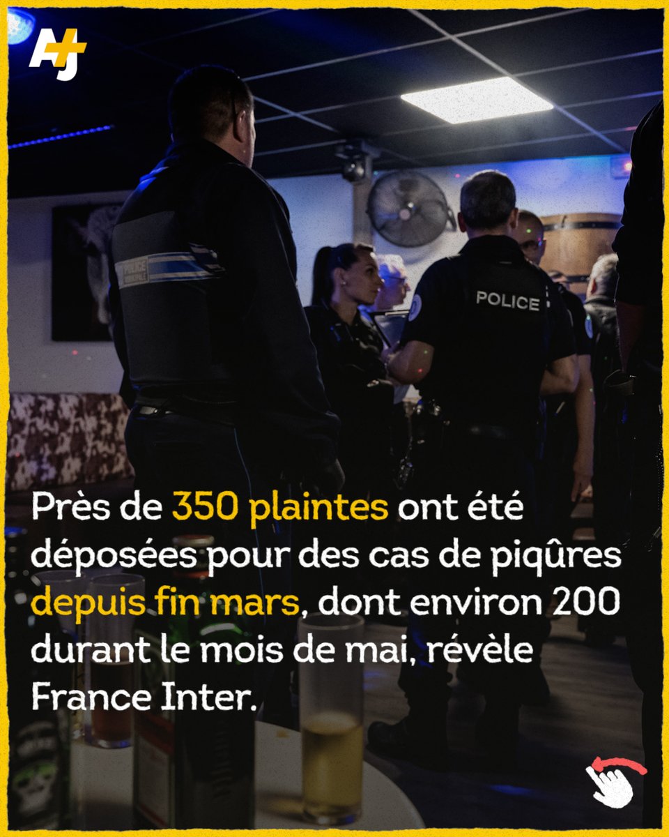 ajplusfrancais's tweet photo. En boîtes de nuit, dans les bars ou durant des concerts, de + en + de personnes disent avoir été victimes d’une agression à la piqûre. Même si dans la majorité des cas, aucune substance n’est retrouvée lors des examens, le phénomène inquiète. Plusieurs enquêtes sont en cours. https://t.co/2IqfdyVnsw