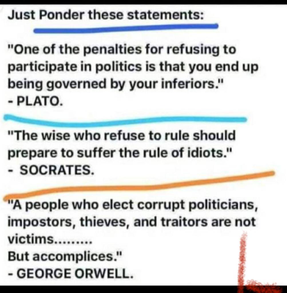For when your brain starts to move mad and you are tempted to collect money and campaign for/or vote these ones that delete their posts about a lynching victem or those who brought change to us(against all counsel) for selfish purpose and self aggrandisement.