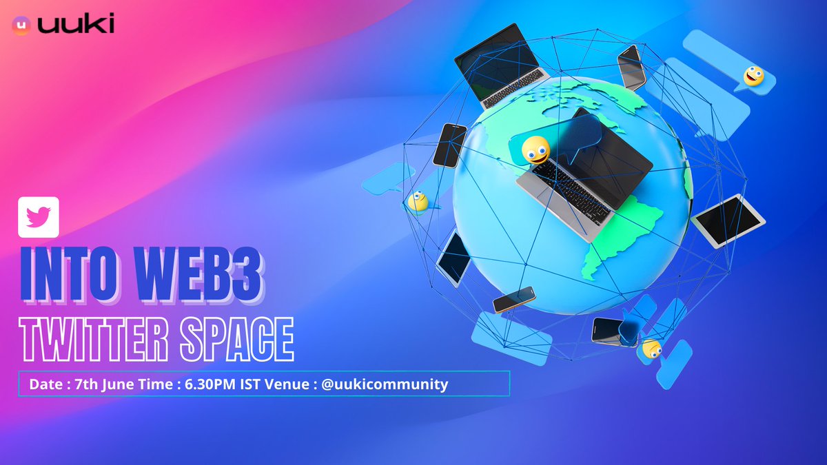 uukicommunity's tweet photo. Hello Everyone,
Join Our First Community Twitter Space and Be the Part of Web3 Community with UUKI🌈
Topic: Into WEB3
Date: 7th June 2022 | 6.30 PM IST
Space: @uukicommunity
For more info: https://t.co/sRUSOy64PP
#twitterspace #web3 #UUKI #Web3talks #web3community #DAO https://t.co/zby1SGcXcI