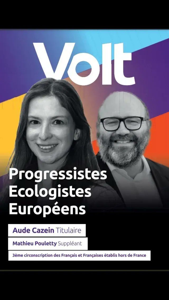 VoltCzechia's tweet photo. Jsme po celé Evropě. 
Pro parlamentní volby ve Francii jsou našimi kandidáty Aude Cazein💜 a @MathieuPouletty💜

Podporujeme z Česka
https://t.co/iENTpHwjqr
#voltfrance #voltdanmark #volteuropa https://t.co/MvOzUS9QlK