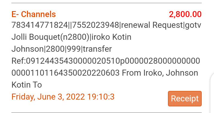 IROKOKOTIN's tweet photo. @GOtvNg This is my evidence of payment for the GOTV with IUC 7552023948 https://t.co/sJGR3a49GI