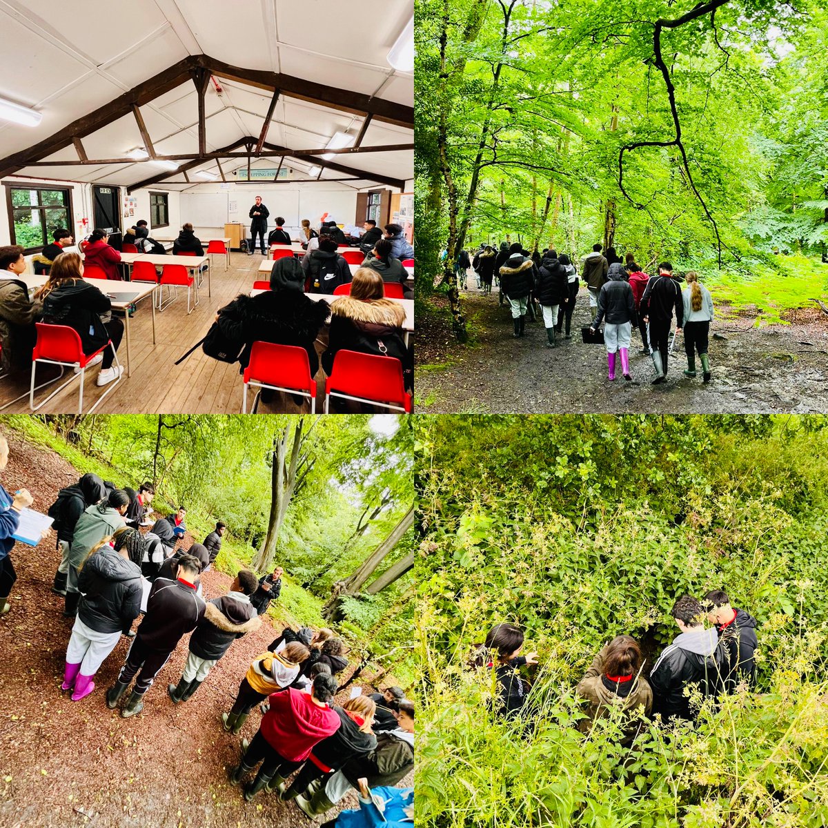 Yr 10 Geography students are today enjoying their ‘rivers’ field work at Debden Brook, Epping Forest 🌳🌳🌳