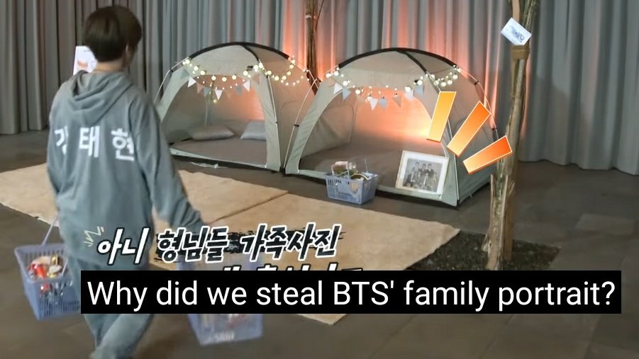 yeonfarie's tweet photo. CAN'T BELIEVE BEOMGYU AND HUENING KAI REALLY TOOK BTS' FAMILY PORTRAIT AND PLACED IT WITH THEM TO EAT TOGETHER 😭 https://t.co/E1bkJb6Ie0