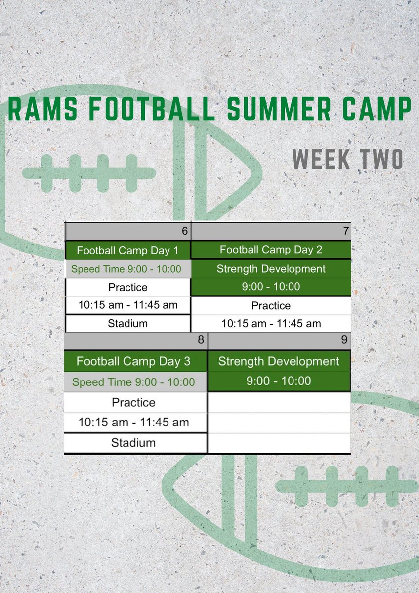 GCHSFootballCl1's tweet photo. Full steam ahead! It’s another good week for football camp! #hornsup🐏🤟 https://t.co/5Kldd2CEdK