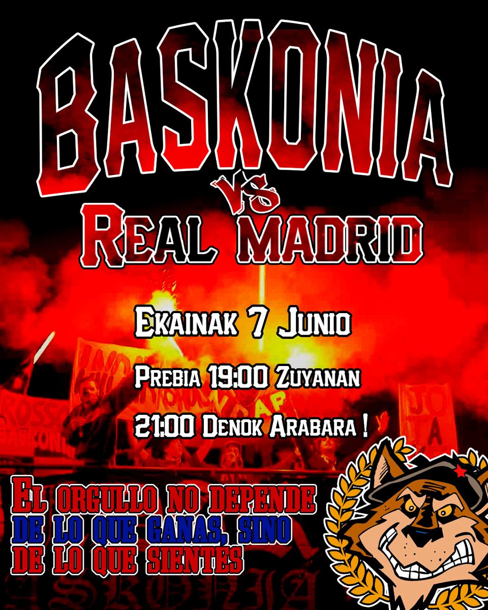 indarbaskonia86's tweet photo. [EKAINAK 7]
Baskonia-Real Madrid 
El orgullo no depende de lo que ganas, sino de lo que sientes
#IBHT https://t.co/cXrZXZAjuP