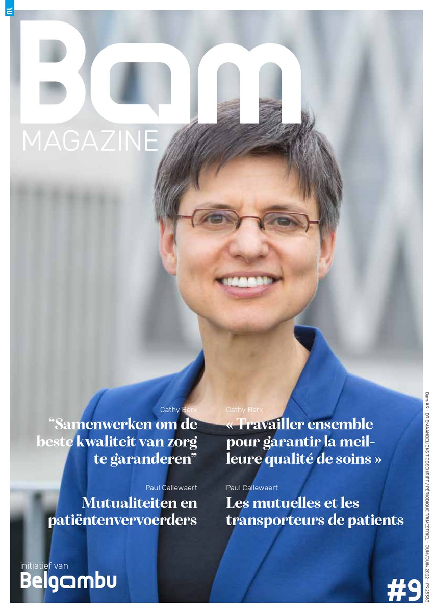 💥 BAM! Onze 9de editie, met o.a.:
1️⃣ Cathy Berx (<a href="/prov_antwerpen/">Provincie Antwerpen</a>), over de kwaliteit, de continuïteit en de toegankelijkheid voor patiënten.
2️⃣ Paul Callewaert (<a href="/socmut/">Socialistische Mutualiteiten</a>), over de rol die de Vlaamse overheid zou moeten opnemen.
➡️ 1.500 exemplaren en via belgambu.be