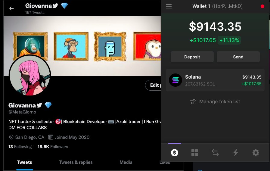 MetaGiorno's tweet image. 🔔🎉 Big Giveaway For Notif gang 🔔🎉

Giving Away 5 Solana 🔥( +200$ )

How to Enter 🎟:

1️⃣ Follow : @MetaGiorno 
2️⃣ Retweet and Tag 3 frens
3️⃣ Turn Notifications ON 🔔

1 Winner in 24 Hours ⏳

#SolanaGiveaway #Giveaways