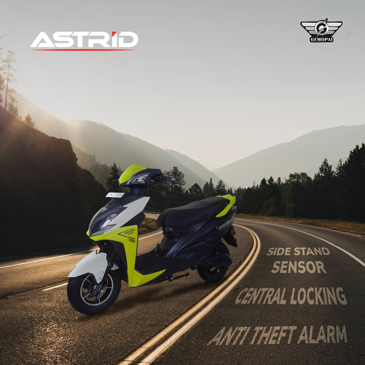 gemopai's tweet photo. Not just one, but loaded with three safety features to keep you just focused on enjoying the ride.

Astrid lite, starting at Rs 92,322.
Book a test ride at your nearest Gemopai dealer, from the link in bio.

#gemopai #feelthefuture #electricvehicles #electricscooter #scooter  #ev https://t.co/8YvVNxGMLp