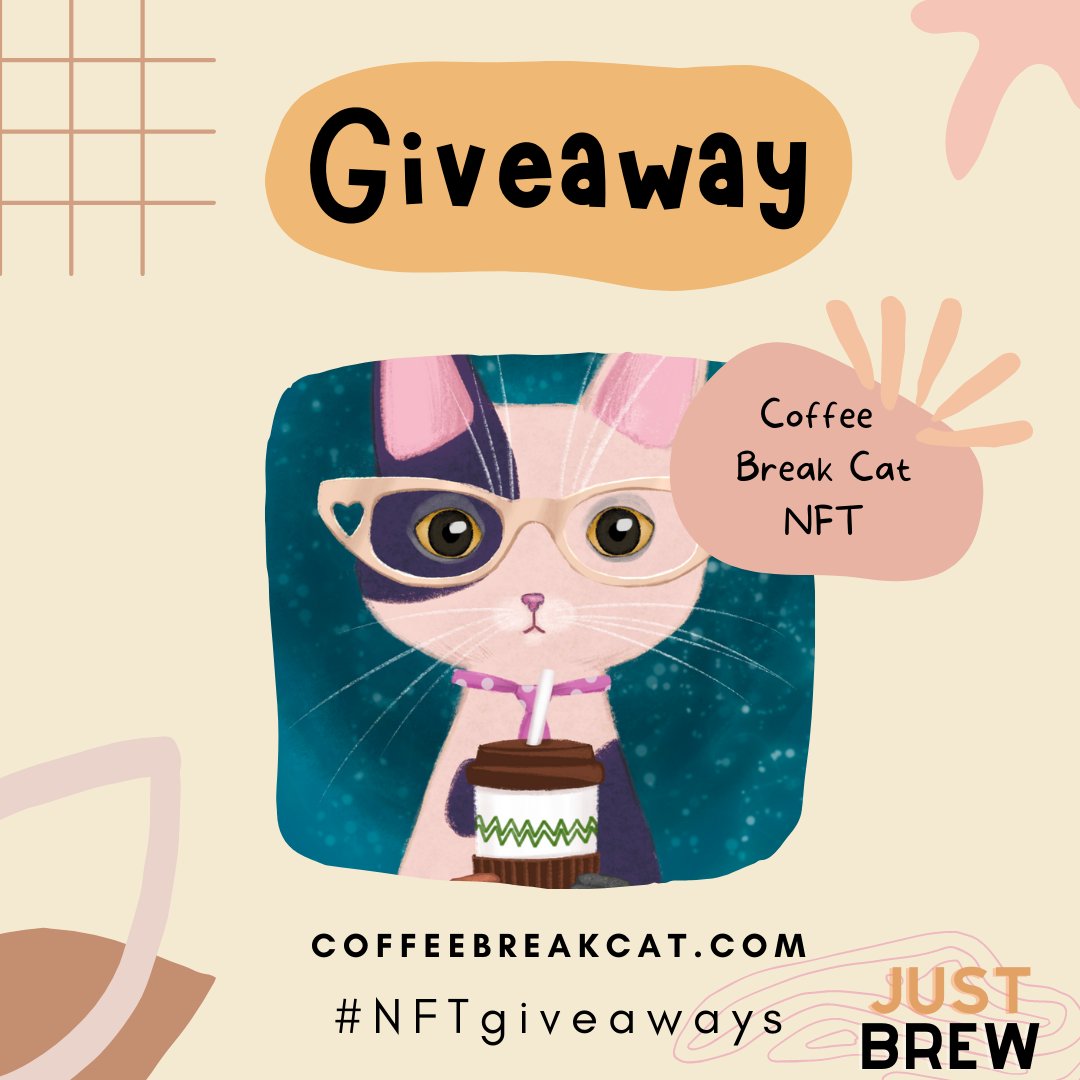 The NFT giveaways, Presale minting open now 💥
So, we are giving away 20 FREE NFTs 
To win: 
1️⃣ Just follow instructions on 
gleam.io/U9CeA/coffee-b…
Enjoy!
#coffeebreakcatNFT #NFTgiveaways #SonalanNFT