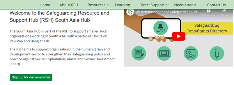 OptionsinHealth's tweet photo. Our South Asia safeguarding resource &amp; support (RSH) hub website has just launched! It's aimed at civil society organisations in Pakistan and Bangladesh and was developed to support aid organisations to strengthen their #safeguarding practices. https://t.co/dHvwVbKv3N https://t.co/F6BHrGC2de