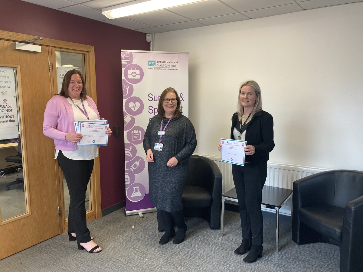 Caroline Leonard (@carolin77889792) on Twitter photo Delighted to present Clodagh and Jena with recognition certificates! A fabulous team supporting Labs & Pharmacy colleagues <a href="/BelfastTrust/">Belfast Trust</a> Delighted to present Clodagh and Jena with recognition certificates! A fabulous team supporting Labs & Pharmacy colleagues <a href="/BelfastTrust/">Belfast Trust</a>
