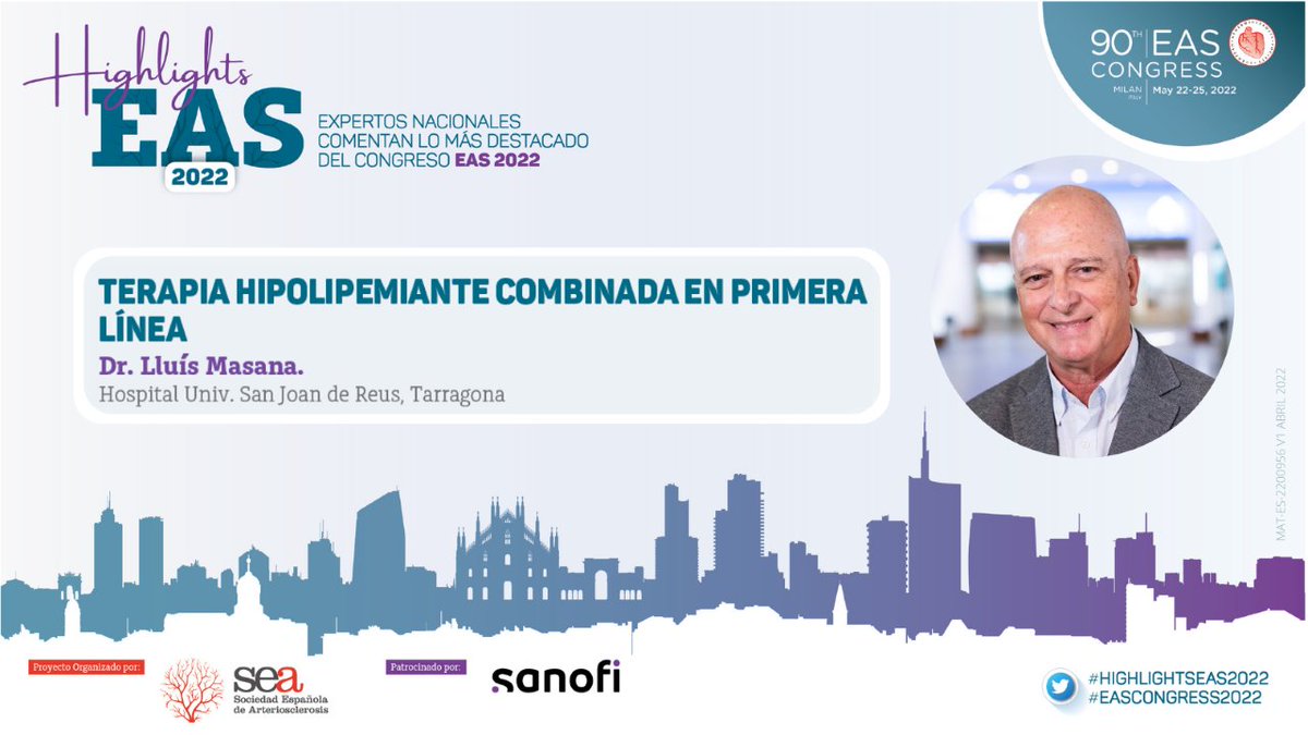 sea_es's tweet photo. ¡Último vídeo #HighlightsEAS2022!
Hoy, el Dr. Lluís Masana nos da su opinión acerca de la terapia hipolipemiante combinada en primera línea.
¿Y tú, qué piensas? 🤔
👉 No te lo pierdas: https://t.co/uKR23hyH1R https://t.co/81gc2Ld1Hu