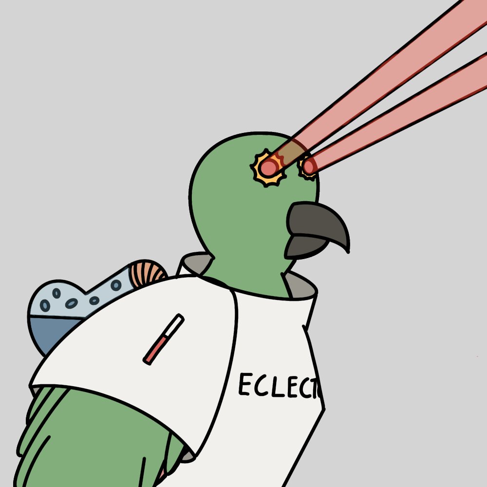eclectonft's tweet image. Eclecto is NFT collection that is being created with the strong purpose of pushing and exploring the parrots’ healthcare research, focusing specifically on the 3 common incurable diseases(PDD, PBFD, APV).