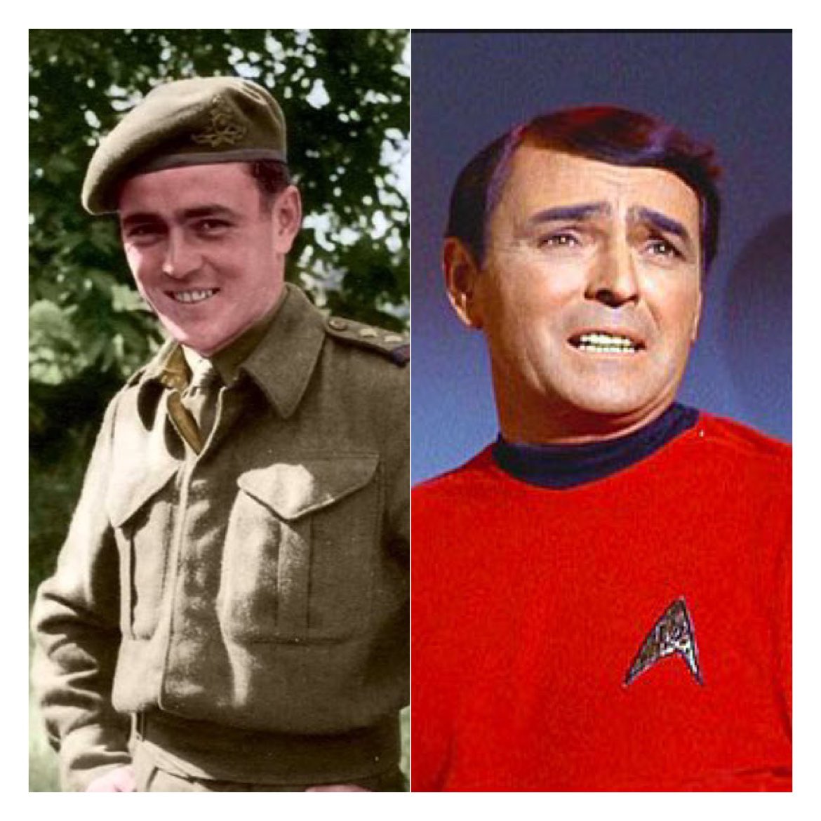 78 years ago today, June 6, 1944, James M. Doohan of Vancouver, led D Company of Royal Winnipeg Rifles ashore at Juno beach. He would be shot 6 times, survive and go on to become Scotty on Star Trek.