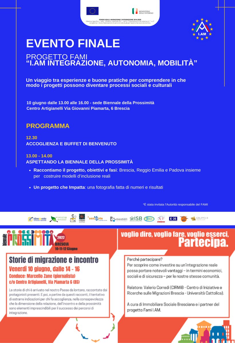 GeaSociale's tweet photo. Venerdì 10 giugno, dalle 13.00 alle 16.00, a Brescia, in occasione della Biennale della Prossimità, avremo il piacere di condividere uno spazio di confronto e dialogo dedicato al progetto FAMI – https://t.co/vJ5FeMSDHf.🫂

Iscrizione:
https://t.co/dT68TwmhJP
VI ASPETTIAMO 🤩🎊 https://t.co/lUpoicQKP2