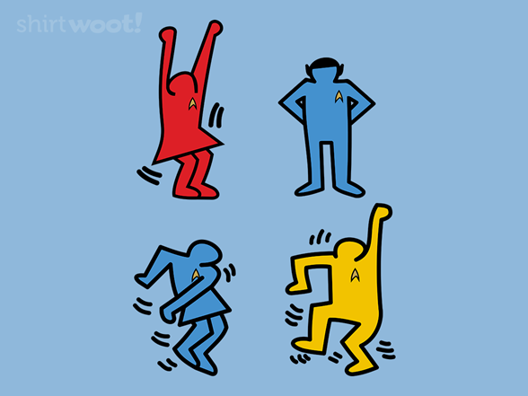 stevegoll68's tweet photo. Now on sale! Head over to Woot and grab one today for only $15!
While the rest of the crew dances... #Spock is not amused. :)
Click here: https://t.co/s5RUvtVFM4
#startrek #startrektos  #captainkirk #scifi #keithharing #mashup #80s #60s #graphictees #tshirt #shirt #shirtoftheday https://t.co/c8VCBjavdl