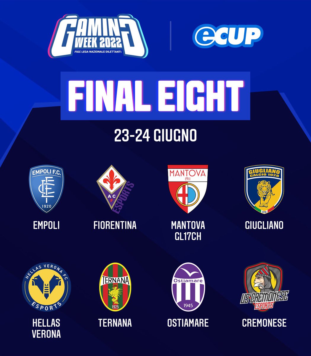 🏆 Final Eight #eSerieD 

🏆 Final Eight #eCup