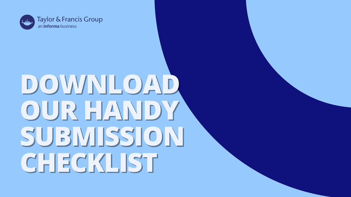 tandfonline's tweet photo. Submitting to a journal can be nerve-wracking 😟

Be sure you’ve got it all covered with our handy submission checklist ✅

https://t.co/jLLvL2V3rs

#AcademicChatter #PHDChat https://t.co/dLWdEVUsCe