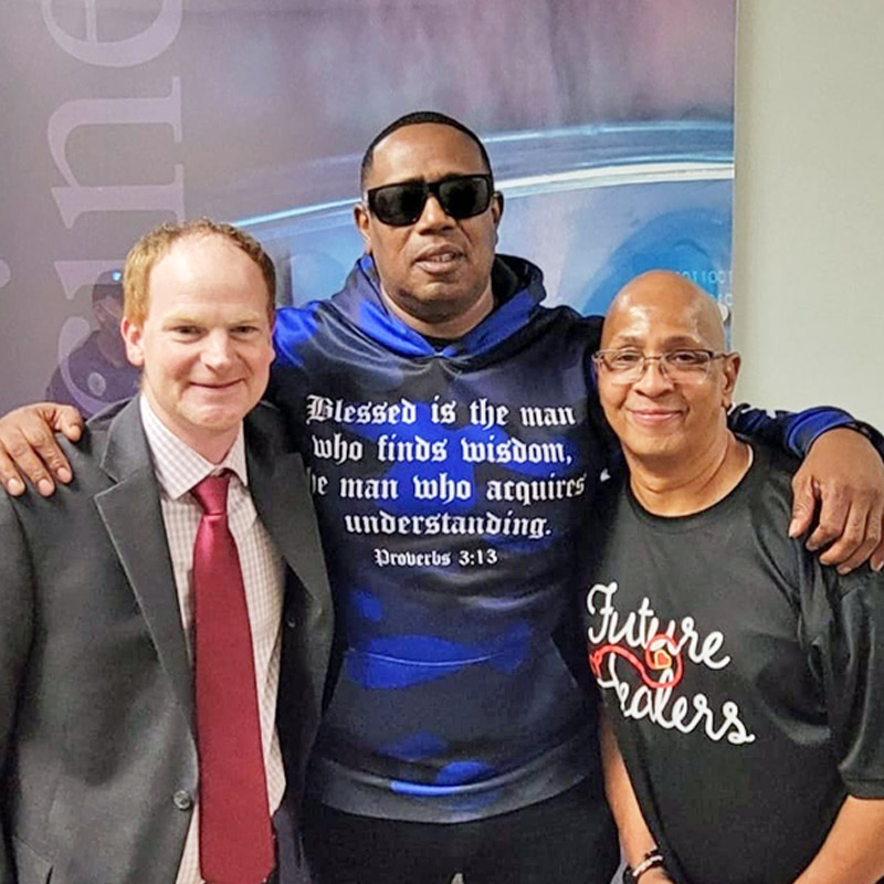 Our friend, Master P, got to visit UofL Health with trauma surgeon , Dr. Keith Miller M.D. and Christopher II X. Our Future Healers Program are in good hands! #2XGameChangers