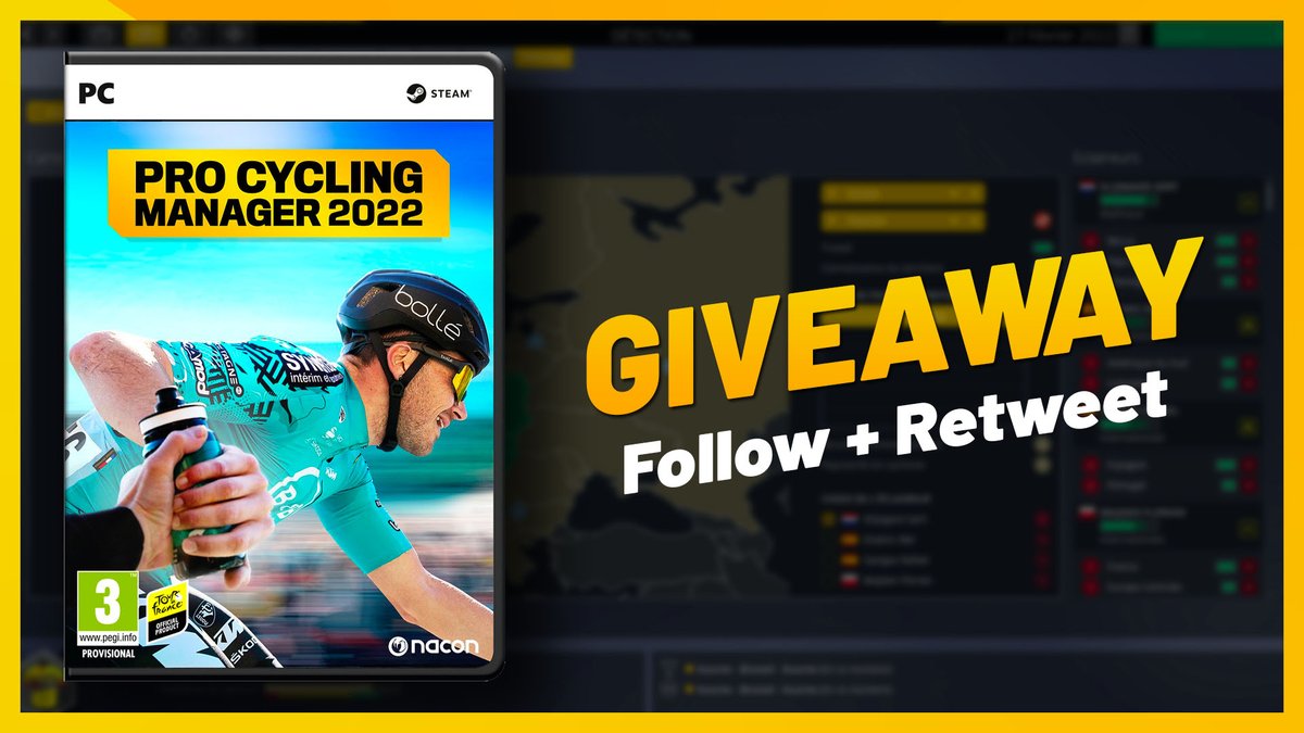 Benji Naesen (@benjinaesen) on Twitter photo #GIVEAWAY
I'm giving away another 5 free copies of #PCM2022! π
RT + Follow <a href="/BenjiNaesen/">Benji Naesen</a> for a chance to win Pro Cycling Manager 2022.
Deadline: June 9th 09:00 CEST
Good luck! π #GIVEAWAY
I'm giving away another 5 free copies of #PCM2022! π
RT + Follow <a href="/BenjiNaesen/">Benji Naesen</a> for a chance to win Pro Cycling Manager 2022.
Deadline: June 9th 09:00 CEST
Good luck! π