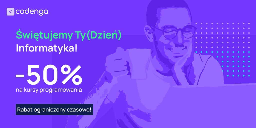 codenga_pl's tweet image. 📣 ZACZYNAMY TYDZIEŃ INFORMATYKA! 🌴☀🌷

Słońce, plaża, palmy... a może przytulny kącik z pięcioma monitorami? Wybór należy do Ciebie! Zainwestuj w siebie, zacznij naukę kodowania i wskocz do IT! 😎

codenga.pl/products

#codenga #kursy #interaktywne #kursyonline  #python