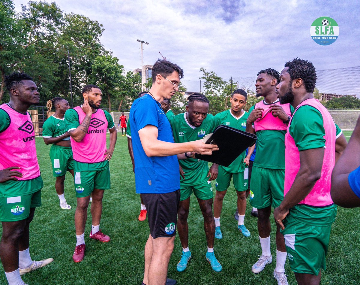 AfriRadioSL's tweet photo. The Senior National Team Leone Stars in high spirit  ahead of their opening game in the AFCON 2023 aganist the #SuperEagles of Nigeria at the Moshood Abiola Stadium in Abuja. @SLFA_sl @thenff https://t.co/3M4IqPsLP3